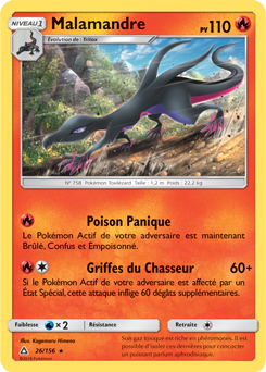 Carte Pokémon Malamandre 26/156 de la série Ultra Prisme en vente au meilleur prix