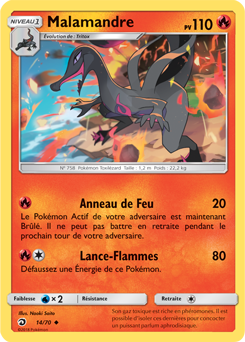 Carte Pokémon Malamandre 14/70 de la série Majesté des Dragons en vente au meilleur prix