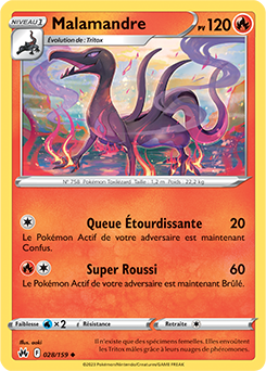 Carte Pokémon Malamandre 028/159 de la série Zénith Suprême en vente au meilleur prix