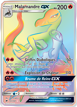 Carte Pokémon Malamandre GX 151/147 de la série Ombres Ardentes en vente au meilleur prix