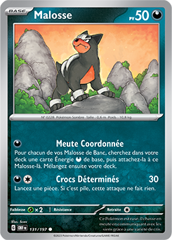 Carte Pokémon Malosse 131/197 de la série Flammes Obsidiennes en vente au meilleur prix