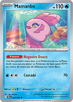 Carte Pokémon Peu commune Mamanbo 24/86 de la série Foudre Noire