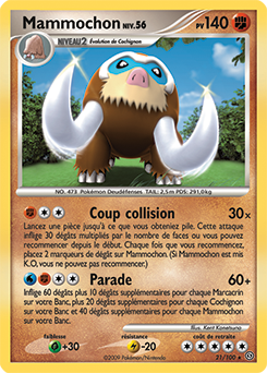 Carte Pokémon Rare Mammochon 21/100 de la série Tempête