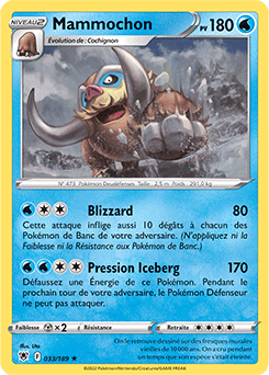 Carte Pokémon Rare Mammochon 033/189 de la série Astres Radieux