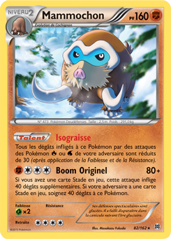 Carte Pokémon Holographique Rare Mammochon 82/162 de la série Impulsion Turbo