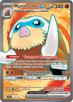 Carte Pokémon Ultra rare Mammochon ex 174/159 de la série Aventures Ensemble