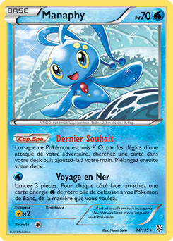 Carte Pokémon Holographique Rare Manaphy 34/135 de la série Tempête Plasma