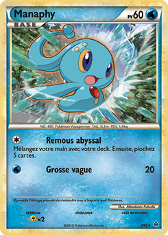 Carte Pokémon Holographique Rare Manaphy 3/95 de la série Déchaînement