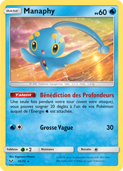 Carte Pokémon Holographique Rare Manaphy 25/73 de la série Légendes Brillantes