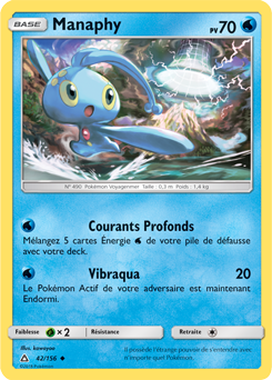 Carte Pokémon Manaphy 42/156 de la série Ultra Prisme en vente au meilleur prix