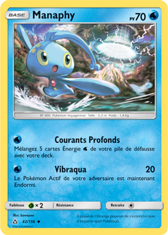 Carte Pokémon Peu commune Manaphy 42/156 de la série Ultra Prisme