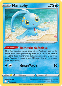 Carte Pokémon Manaphy 024/072 de la série Destinées Radieuses en vente au meilleur prix