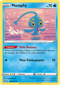 Carte Pokémon Rare Manaphy 041/172 de la série Stars Étincelantes