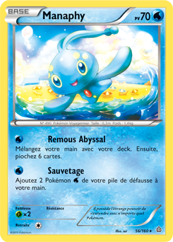 Carte Pokémon Holographique Rare Manaphy 56/160 de la série Primo Choc