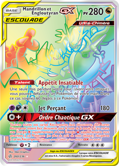 Carte Pokémon Mandrillon Engloutyran GX 260/236 de la série Éclipse Cosmique en vente au meilleur prix