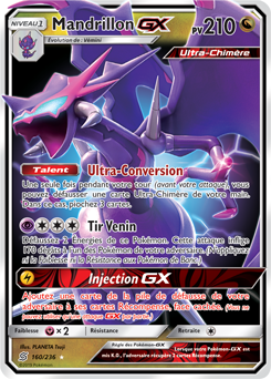 Carte Pokémon Pokémon GX Mandrillon GX 160/236 de la série Harmonie des Esprits