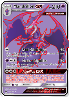 Carte Pokémon Pokémon Full Art Mandrillon GX 121/131 de la série Lumière Interdite