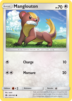 Carte Pokémon Manglouton 109/149 de la série Soleil & Lune en vente au meilleur prix