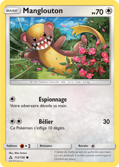 Carte Pokémon Manglouton 112/156 de la série Ultra Prisme en vente au meilleur prix
