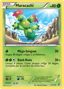 Carte Pokémon Peu commune Maracachi 11/114 de la série Noir & Blanc