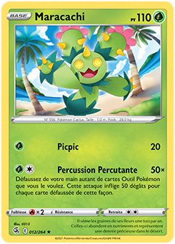 Carte Pokémon Rare Maracachi 12/264 de la série Poing de Fusion