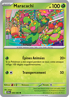 Carte Pokémon Communes Maracachi 8/86 de la série Foudre Noire