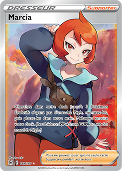 Carte Pokémon Dresseur Full Art Marcia 189/196 de la série Origine Perdue