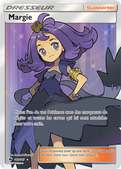 Carte Pokémon Dresseur Full Art Margie 142/147 de la série Ombres Ardentes