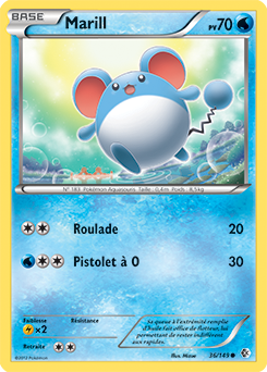 Carte Pokémon Marill 36/149 de la série Frantières Franchies en vente au meilleur prix