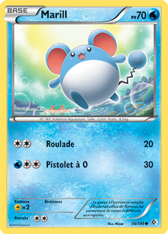 Carte Pokémon Commune Marill 36/149 de la série Frantières Franchies