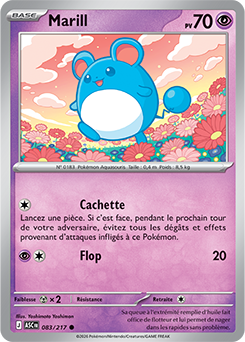 Carte Pokémon Communes Marill 83/217 de la série Héros Transcendants