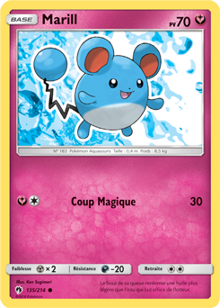 Carte Pokémon Marill 135/214 de la série Tonnerre Perdu en vente au meilleur prix