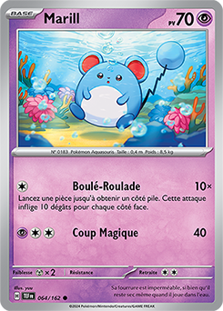 Carte Pokémon Marill 64/162 de la série Forces Temporelles en vente au meilleur prix