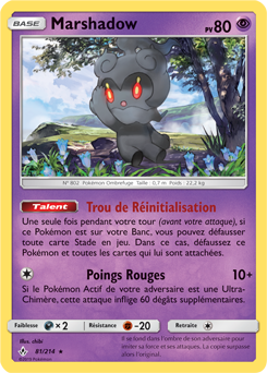 Carte Pokémon Holographique Rare Marshadow 81/214 de la série Alliance Infallible