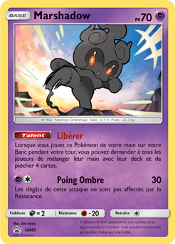 Carte Pokémon Promo Marshadow SM85 de la série Promos Soleil et Lune