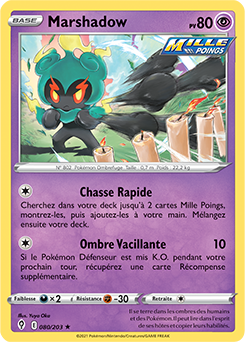 Carte Pokémon Holographique rare Marshadow 80/203 de la série Évolution Céleste