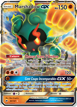 Carte Pokémon Marshadow GX 80/147 de la série Ombres Ardentes en vente au meilleur prix