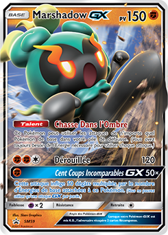 Carte Pokémon Promo Marshadow GX SM59 de la série Promos Soleil et Lune