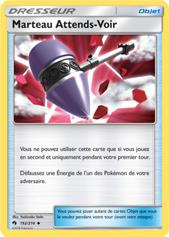Carte Pokémon Peu commune Marteau Attends-Voir 192/214 de la série Tonnerre Perdu