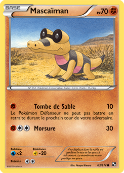 Carte Pokémon Commune Mascaïman 63/114 de la série Noir & Blanc