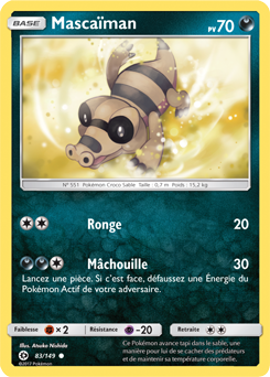 Carte Pokémon Mascaïman 83/149 de la série Soleil & Lune en vente au meilleur prix