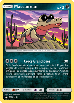 Carte Pokémon Commune Mascaïman 114/214 de la série Alliance Infallible