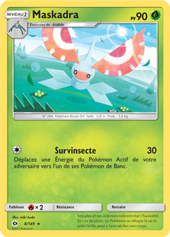 Carte Pokémon Maskadra 8/149 de la série Soleil & Lune en vente au meilleur prix
