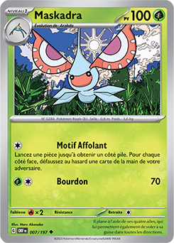 Carte Pokémon Peu commune Maskadra 7/197 de la série Flammes Obsidiennes