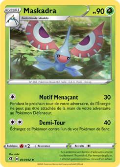 Carte Pokémon Peu commune Maskadra 11/192 de la série Clash des Rebelles