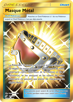 Carte Pokémon Objet Gold SL Masque Métal 195/181 de la série Duo de Choc