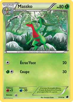 Carte Pokémon Peu commune Massko 7/116 de la série Glaciation Plasma
