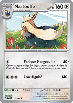 Carte Pokémon Mastouffe 172/197 de la série Flammes Obsidiennes en vente au meilleur prix