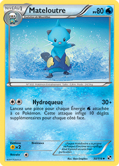 Carte Pokémon Peu commune Mateloutre 30/114 de la série Noir & Blanc