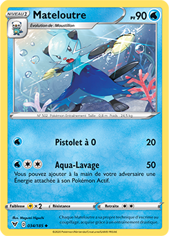 Carte Pokémon Peu commune Mateloutre 034/185 de la série Voltage Éclatant